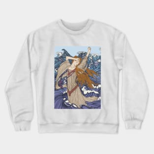 Pre-Raphaelite Girl 3 (Blue) Crewneck Sweatshirt